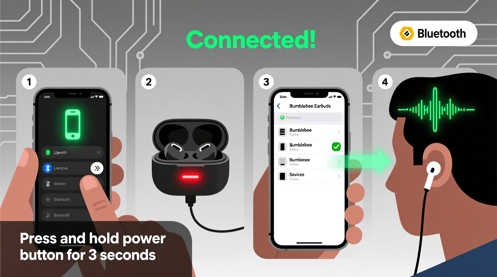 step by step solutions to resolve transformers bumblebee earbud connection problems