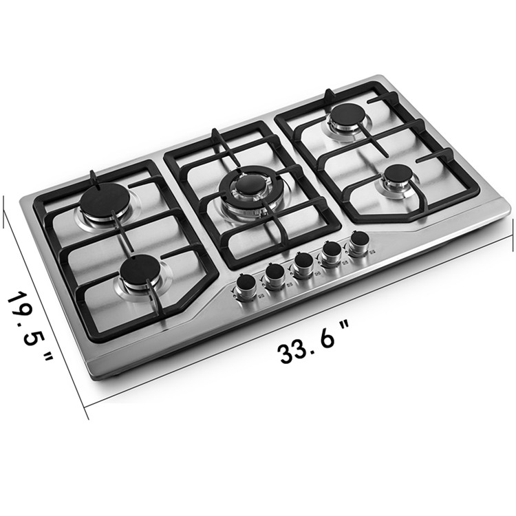 Gas stove 86cm five stainless steel embedded furnace SR-HBS5702 European standard 220V