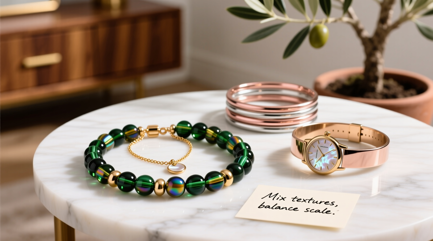 creative ways to style beaded bracelets with other jewelry for a polished look