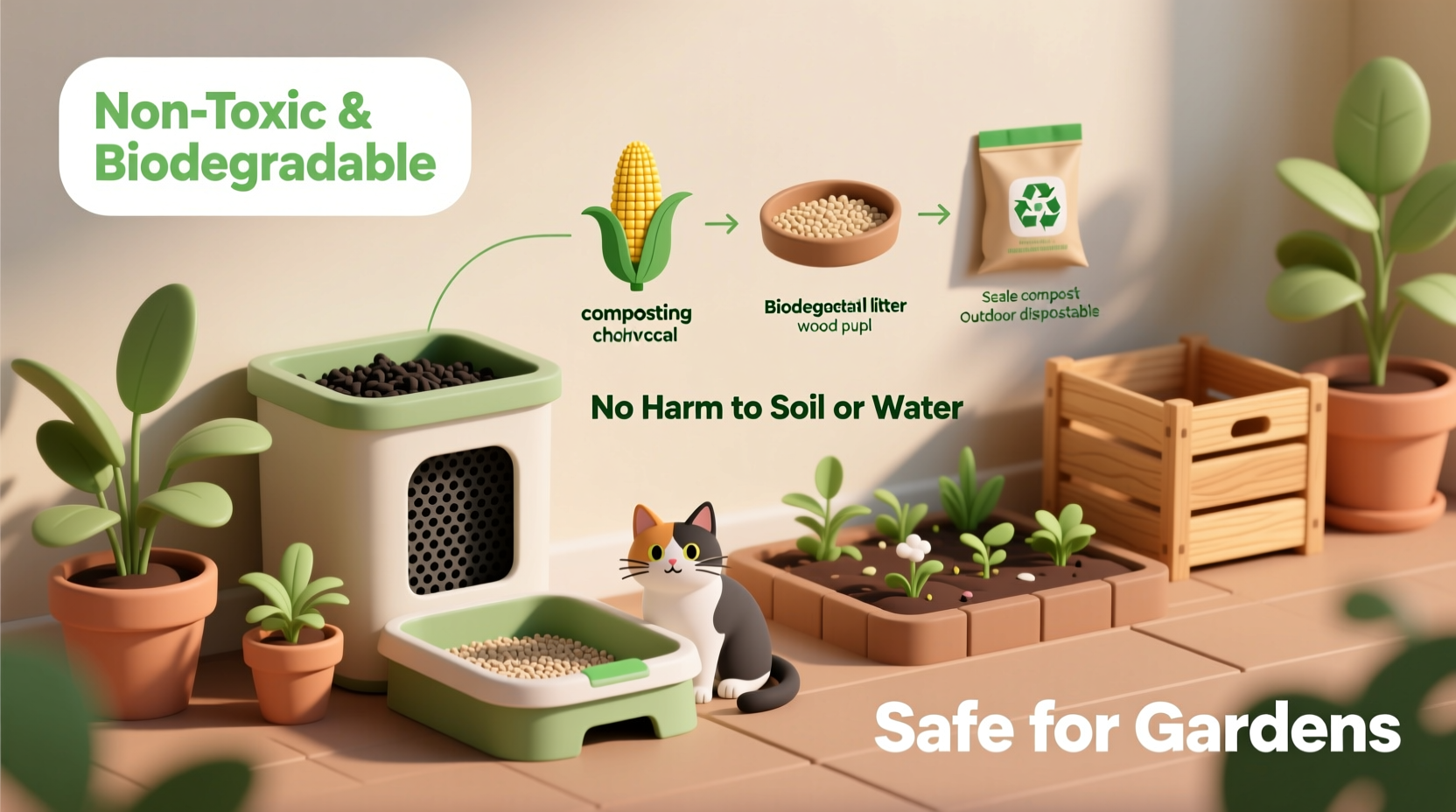 eco friendly and safe methods for disposing of cat poop from the litter tray