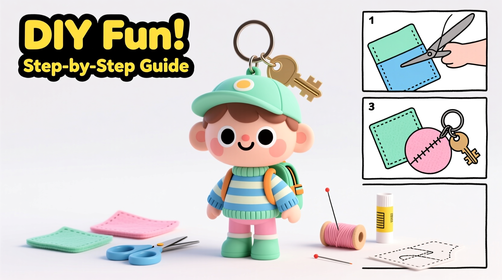 create custom cartoon keychain dolls a fun and easy diy tutorial for beginners