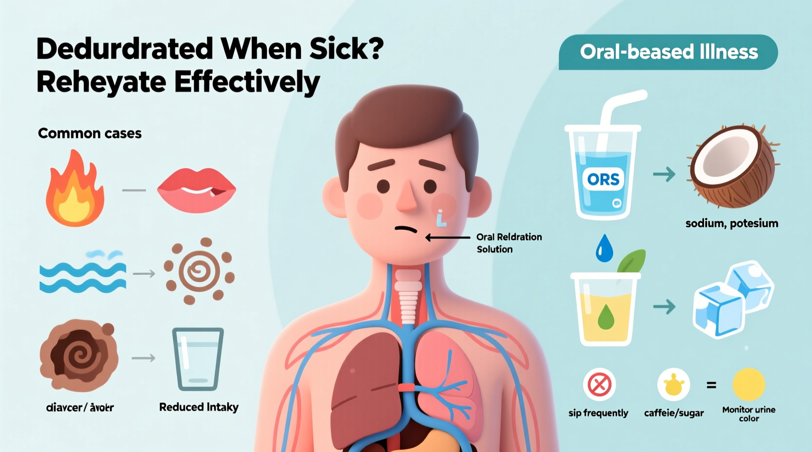 dehydrated when sick reasons how to rehydrate effectively