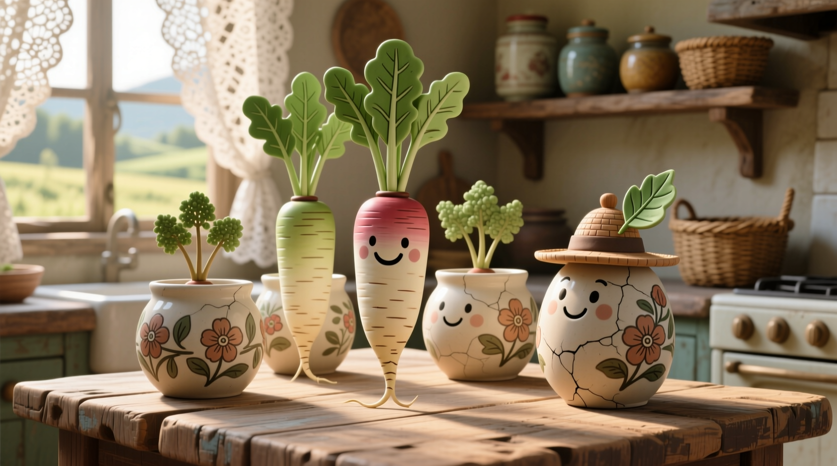 radishes containers