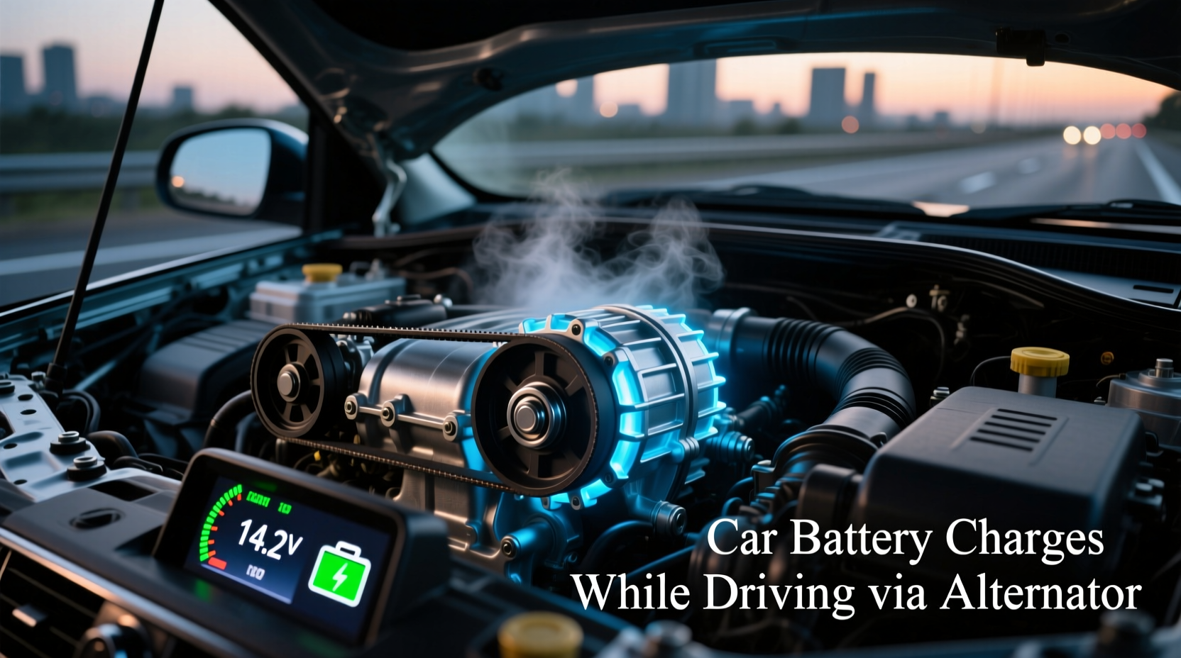 does car battery charge while driving