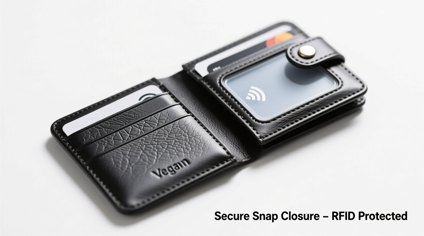 wallet case with zipper or snap closure which is more secure for your cards