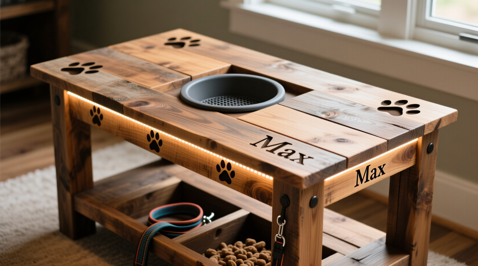 creative and practical ideas for crafting a custom dog bowl table at home