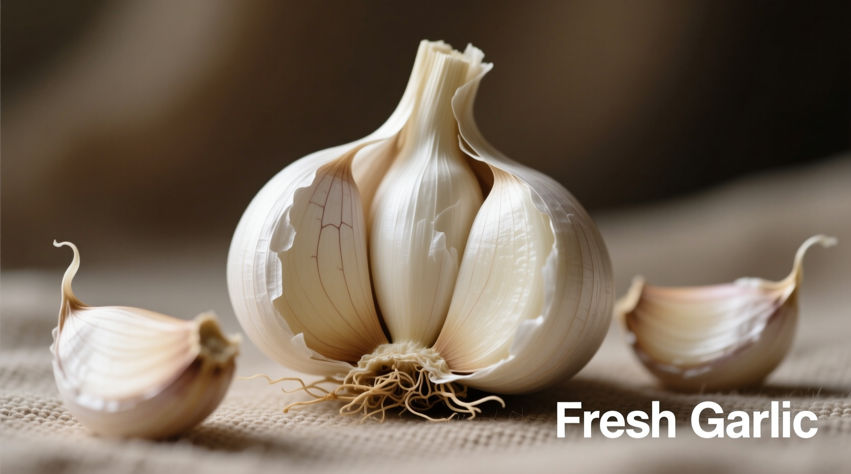 Fresh garlic cloves with skin removed