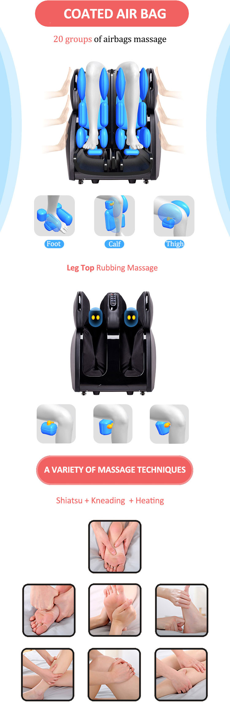 japanese leg beautician and calf massager with foot roller