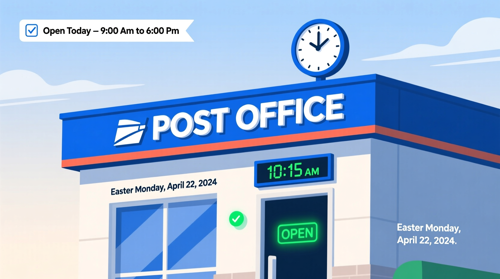 is the post office open monday after easter