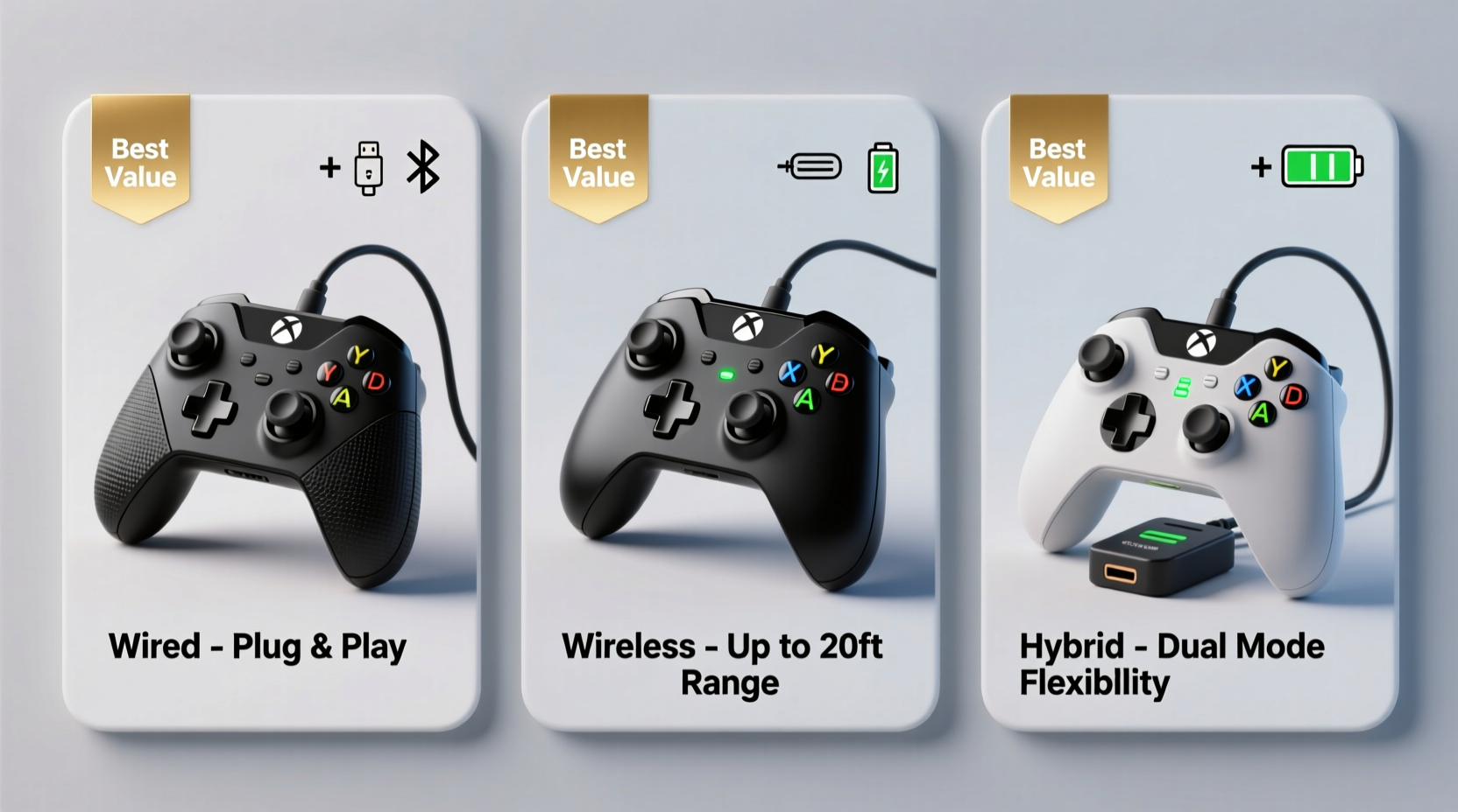 affordable options for best mouse click xbox controller with wired and wireless styles