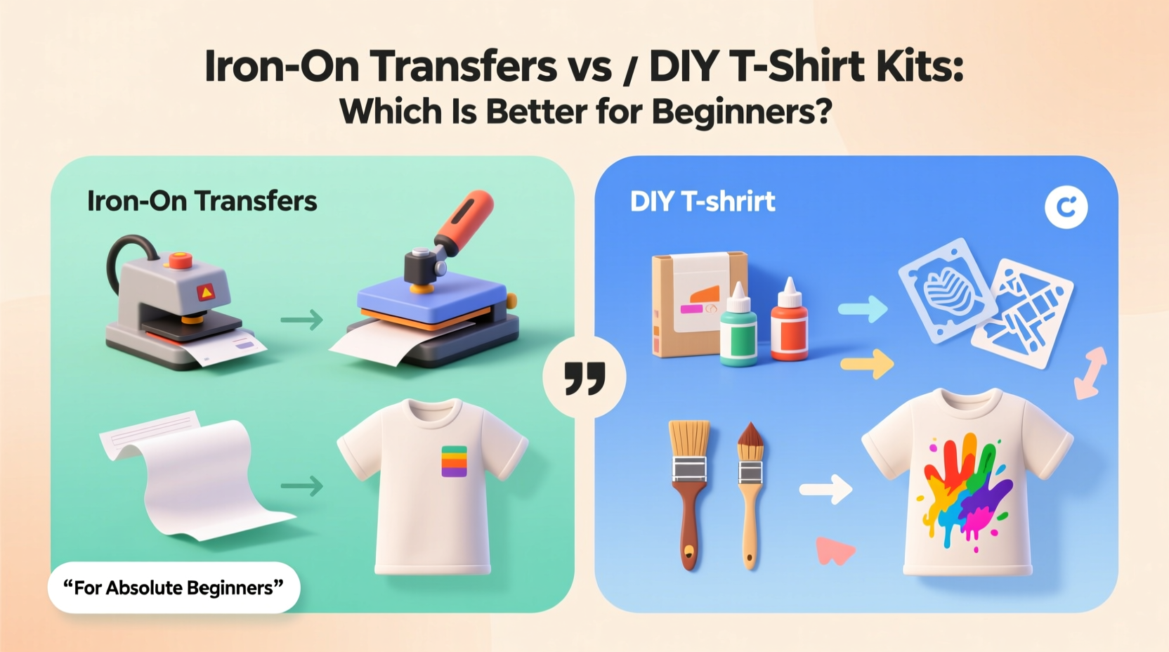 iron on transfers vs diy t shirt kits which is better for a beginner