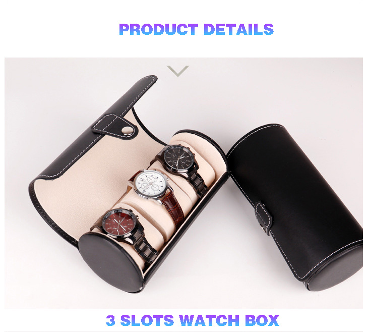 Wooden Box factory customized Real leather travel organizer watches case leather travel watch box