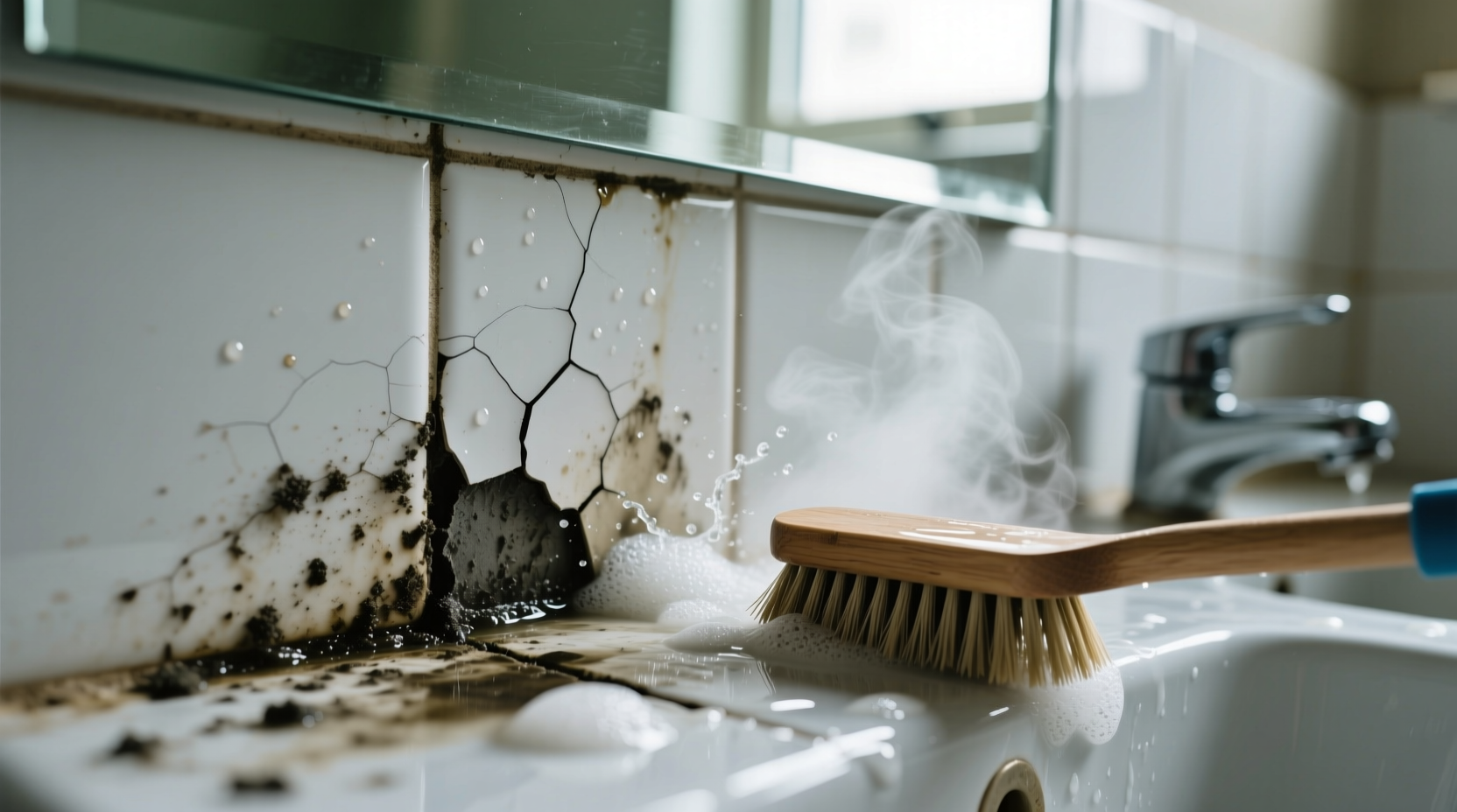 how to clean dirty floor tile grout