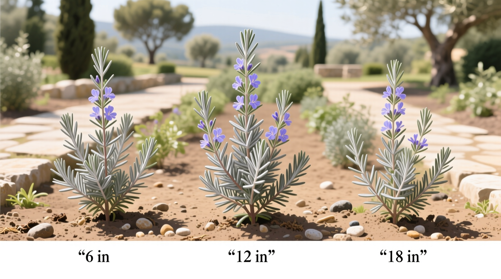 how far apart to plant rosemary