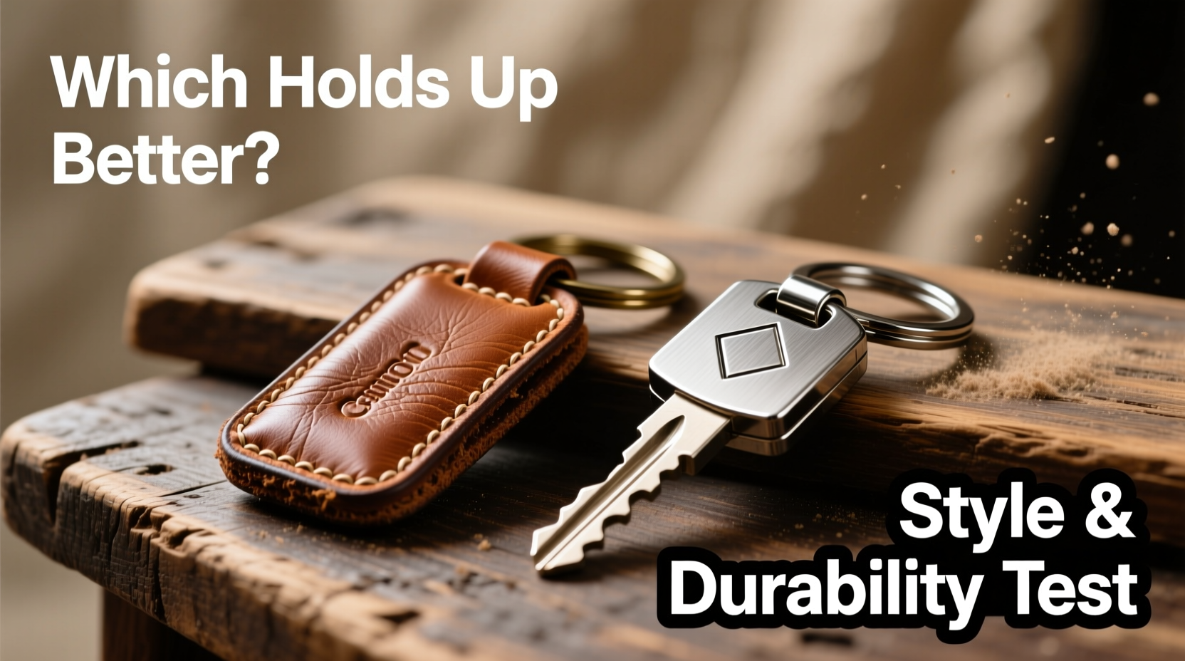 leather vs metal car keychain