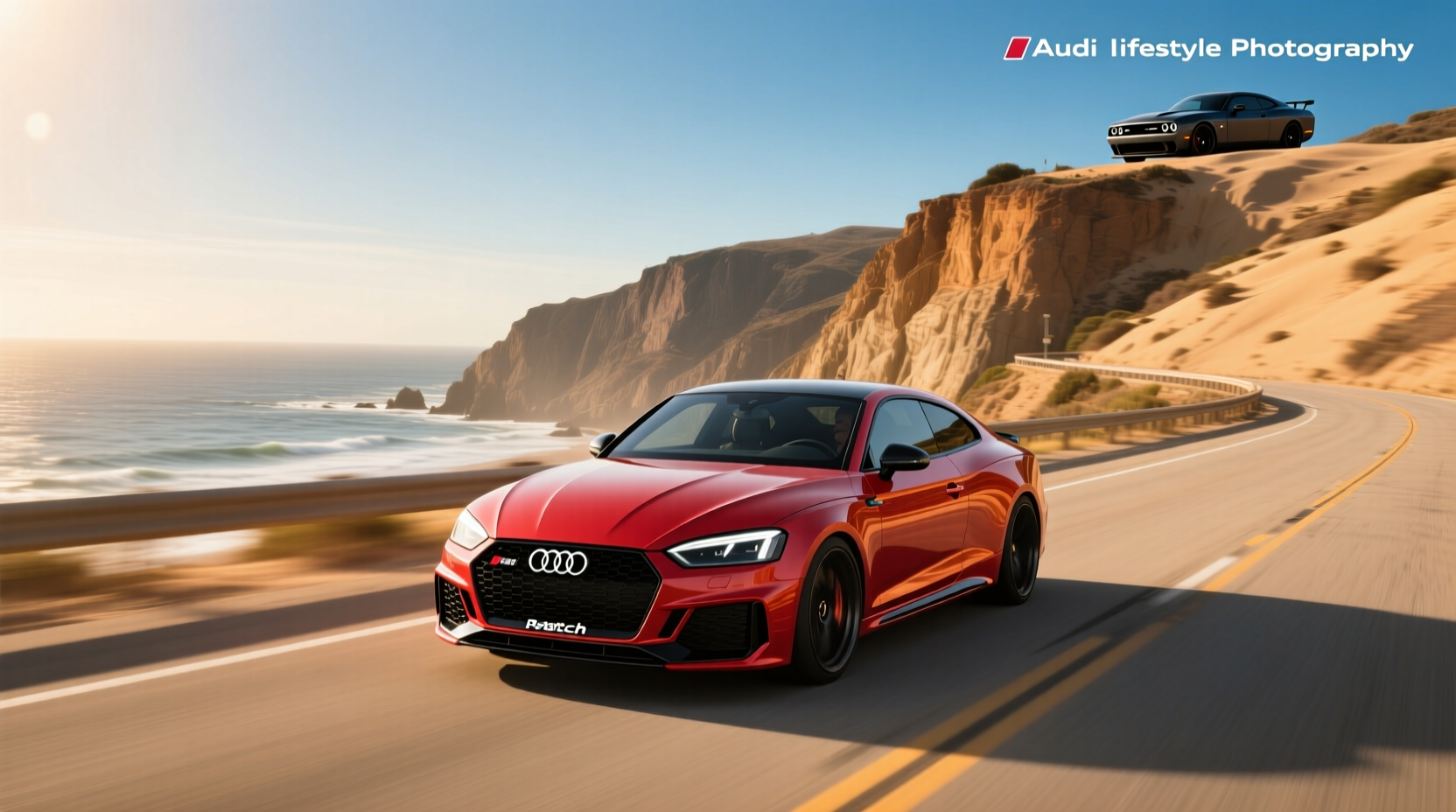 Audi RS5 hatchback parked on city street