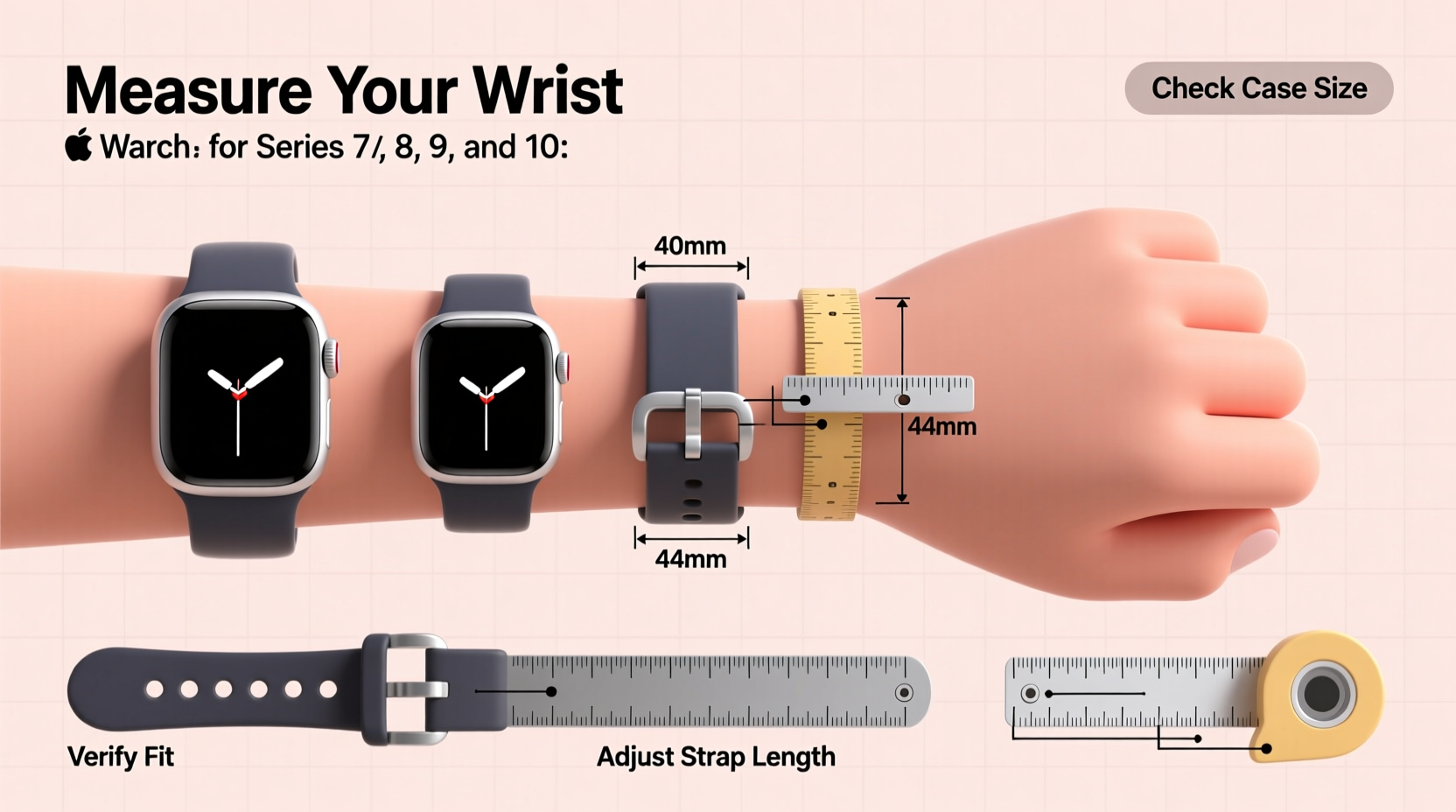 how to accurately measure and select the perfect apple watch strap size for series 7 8 9 and 10