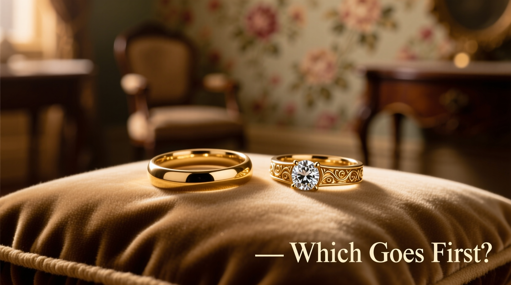 which goes first the wedding or engagement ring