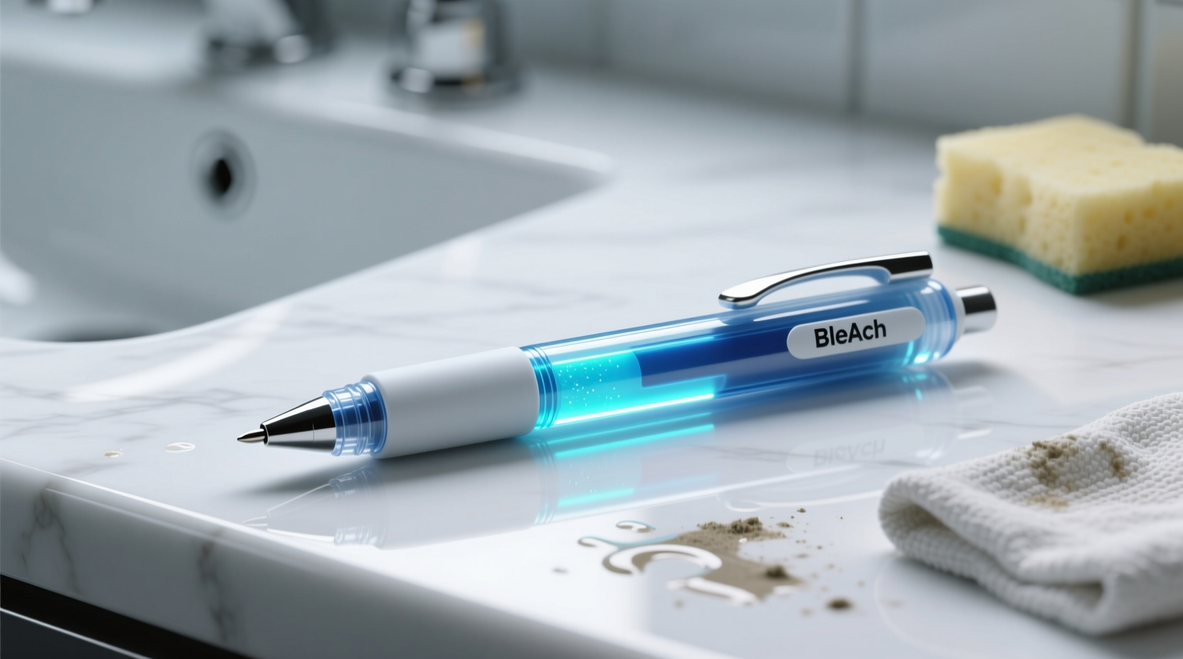 create your own bleach gel pen for easy cleaning around