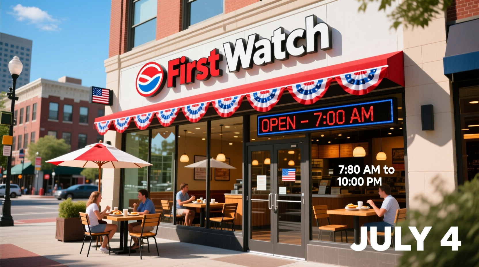 is first watch open on july 4