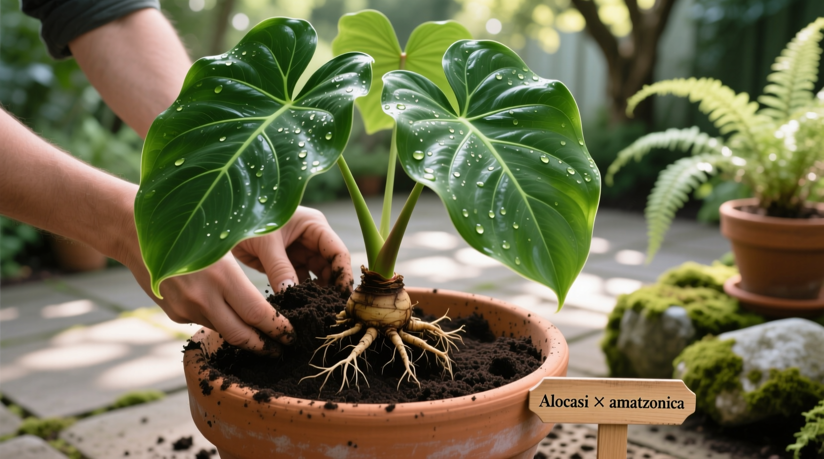 how do you transplant elephant ears