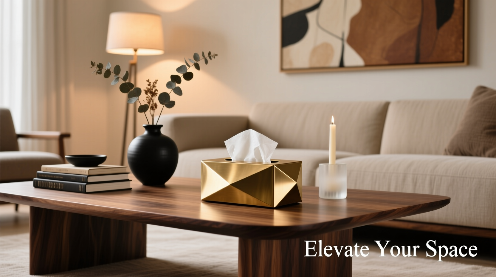 creative ways to style your coffee table using a tissue box holder for a polished look