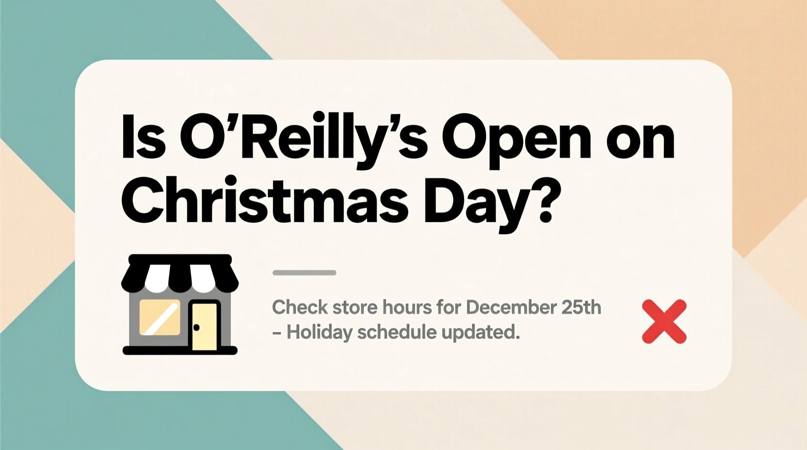 is oreillys open on christmas day