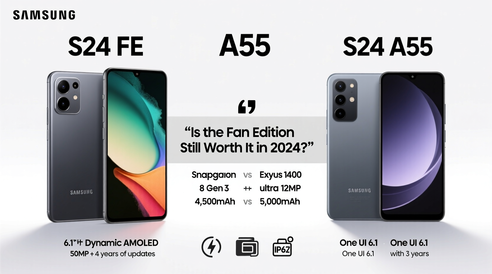 samsung s24 fe vs a55 is the fan edition still worth it in current year