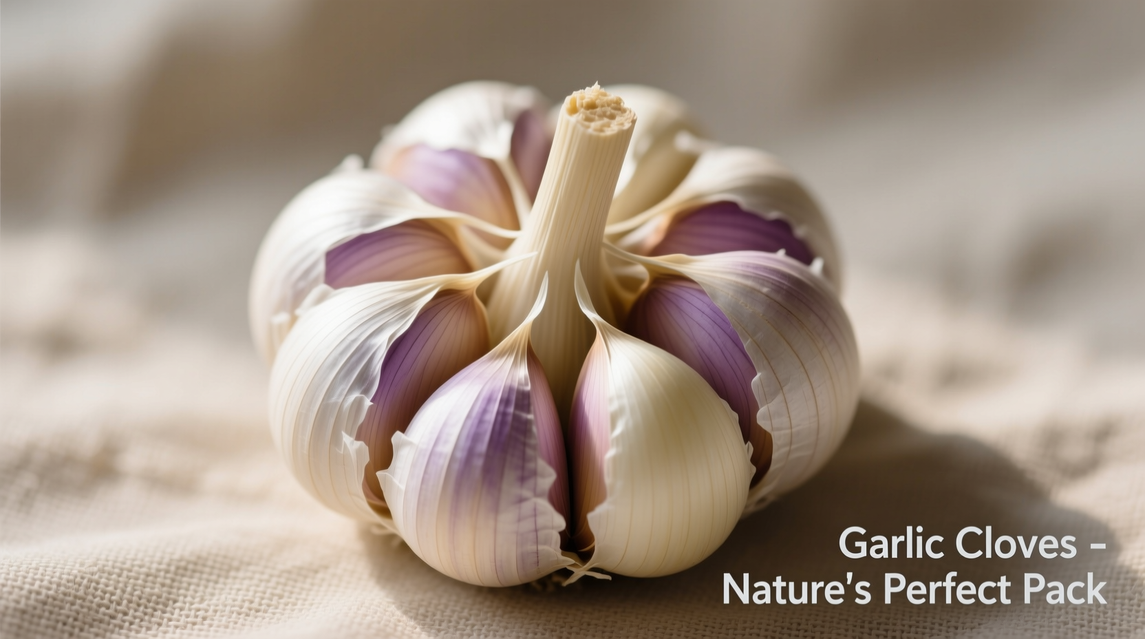 Whole garlic bulb with individual cloves separated