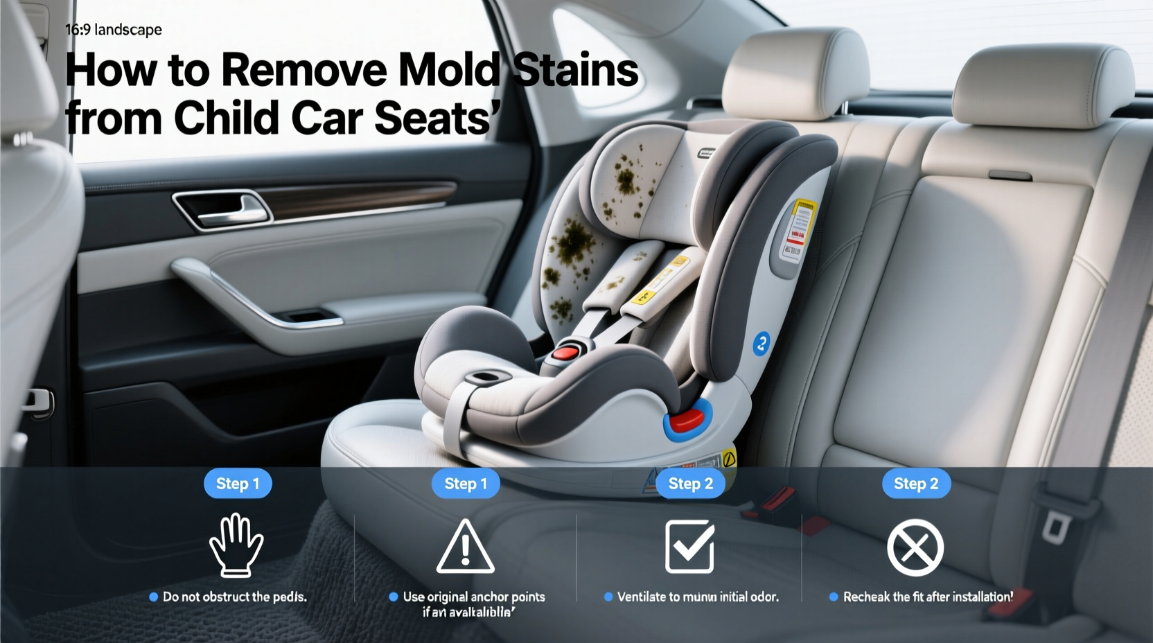 how to get mold stains out of child car seats