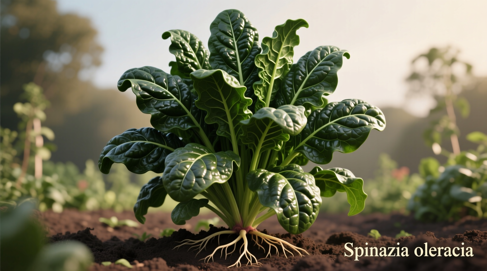 Ultimate spinach plant showing dark green crinkled leaves