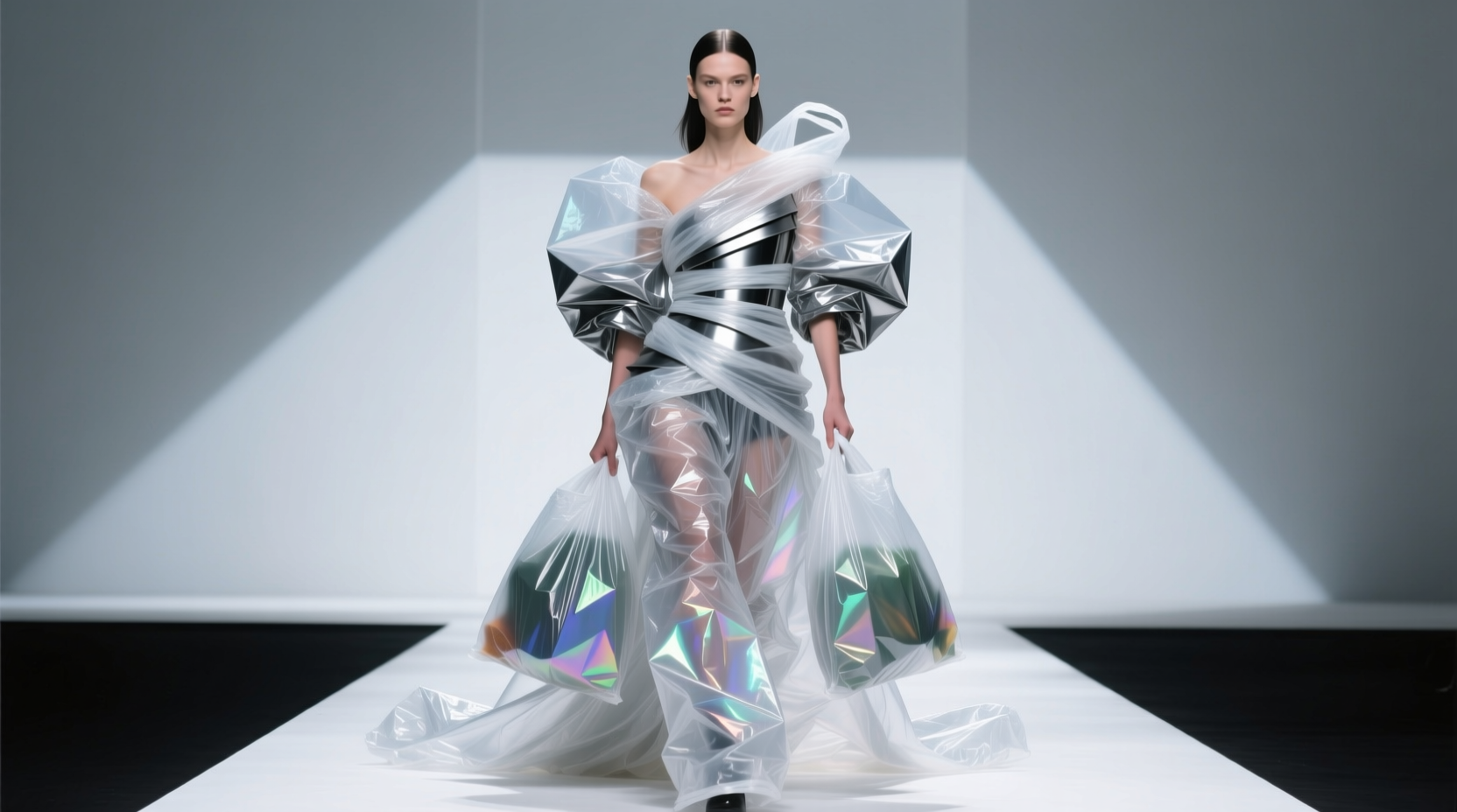 wearing stuff plastic grocery bags