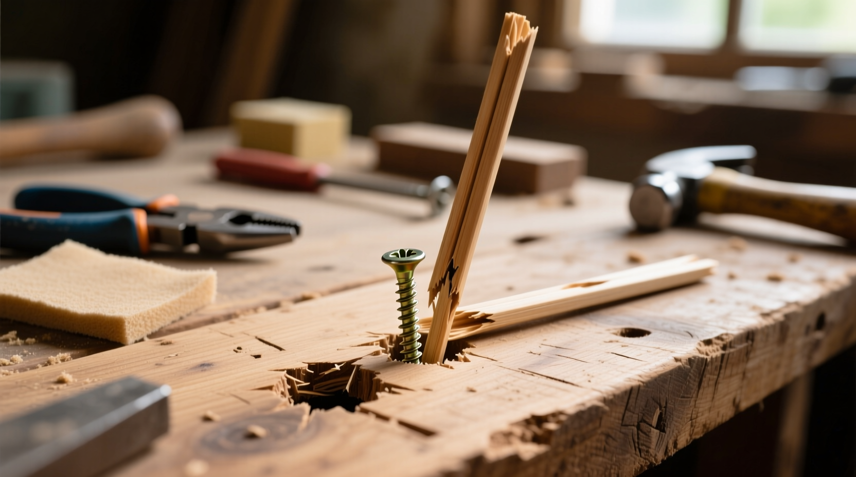 fill stripped screw holes with leftover chopsticks and
