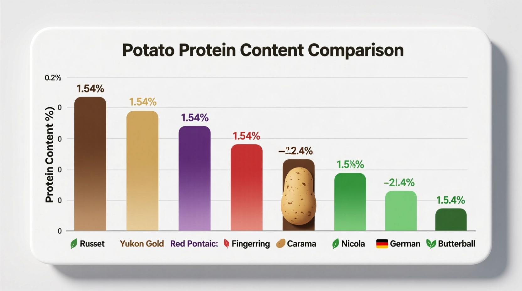 Potato protein content comparison chart
