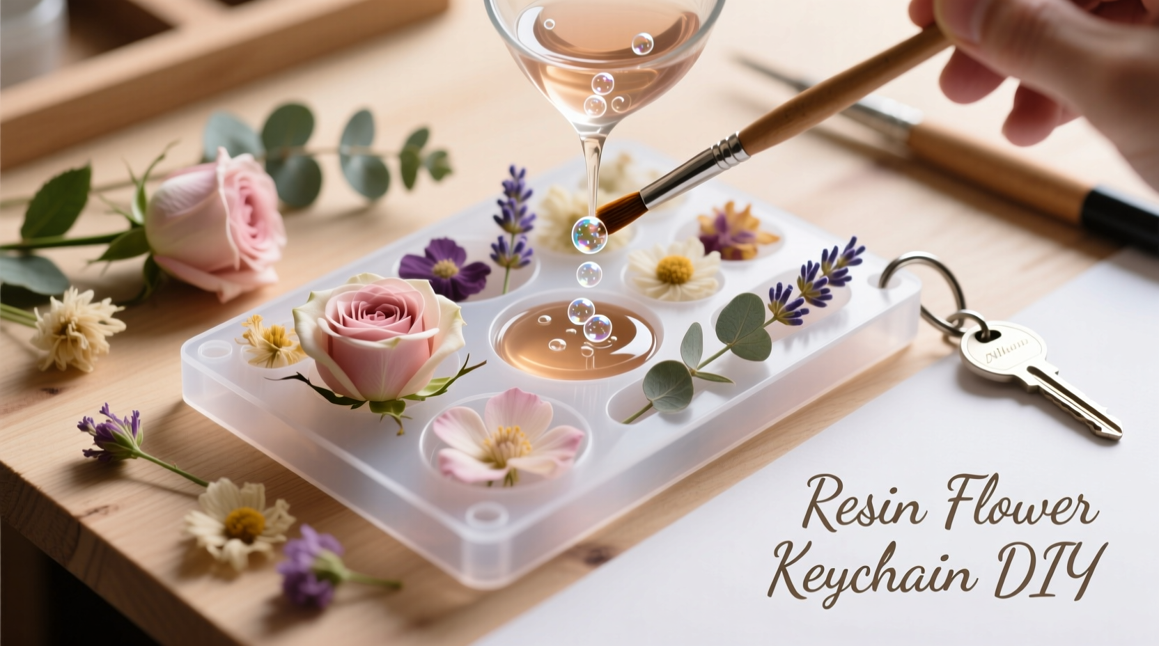 step by step guide to crafting beautiful resin flower keychains at home