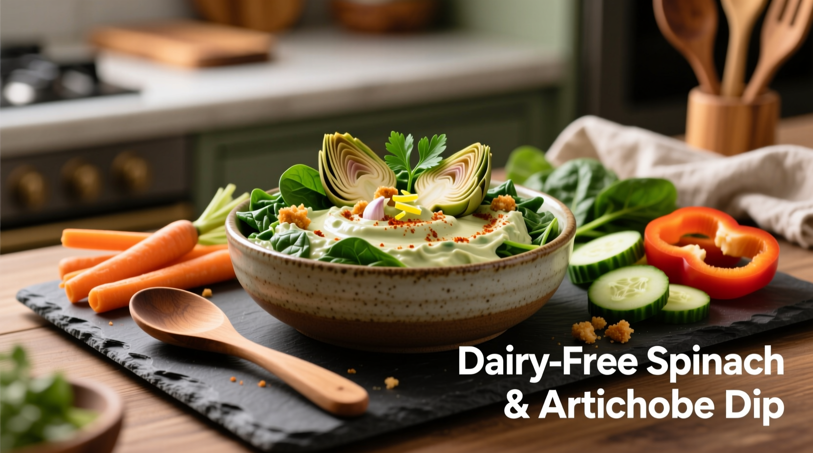 Creamy Dairy Free Spinach Artichoke Dip Recipe