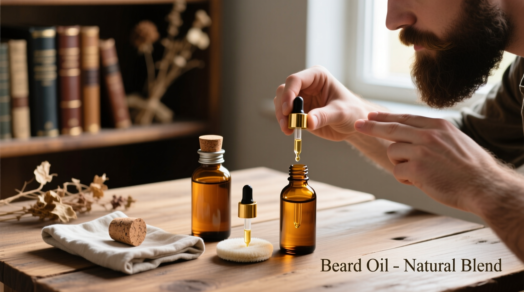 Homemade beard oil storage and application techniques