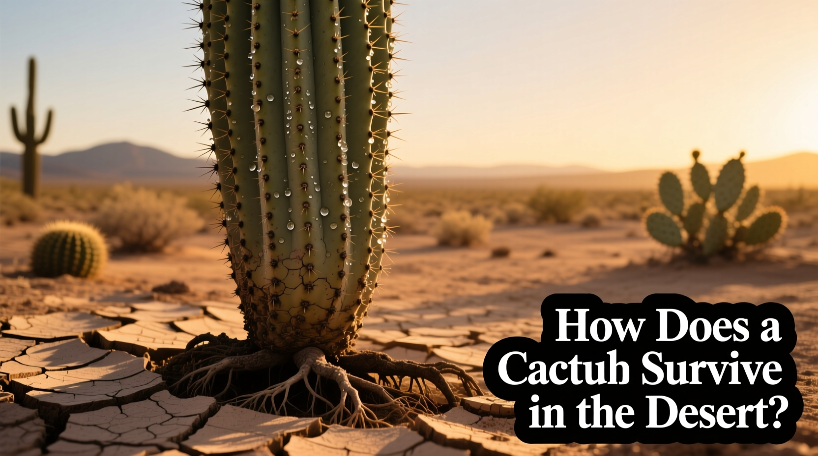 how does a cactus survive in the desert