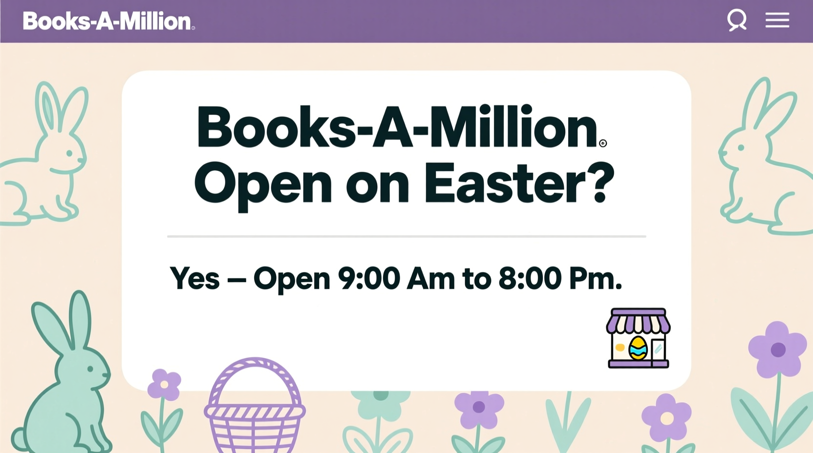 is books a million open on easter