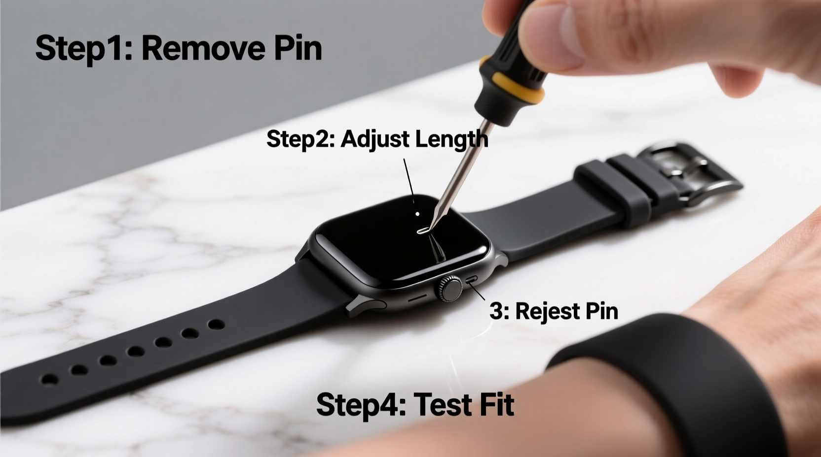 step by step guide to easily adjusting your silicone watch band for a perfect fit