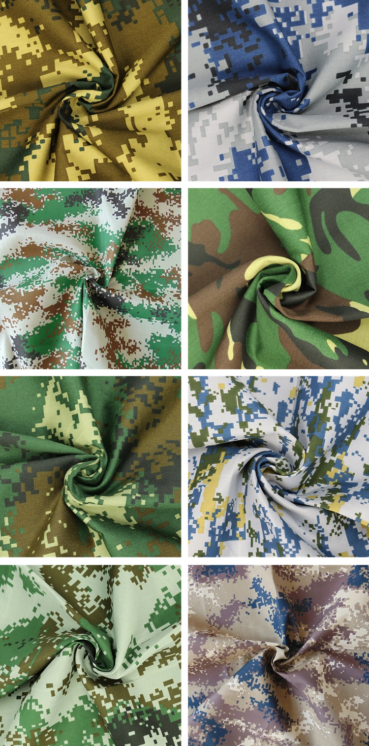 厂家批发涤棉面料防撕裂迷彩图案军装面料纺织军tc牛仔面料