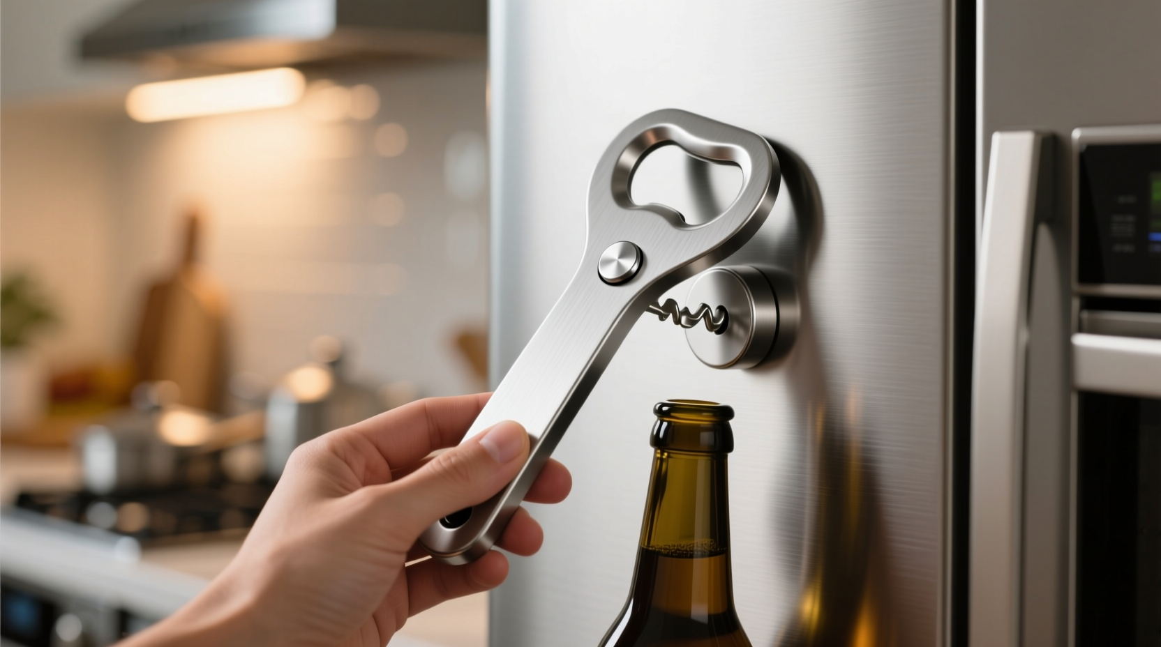 put a magnet on your bottle opener to avoid wayward bot