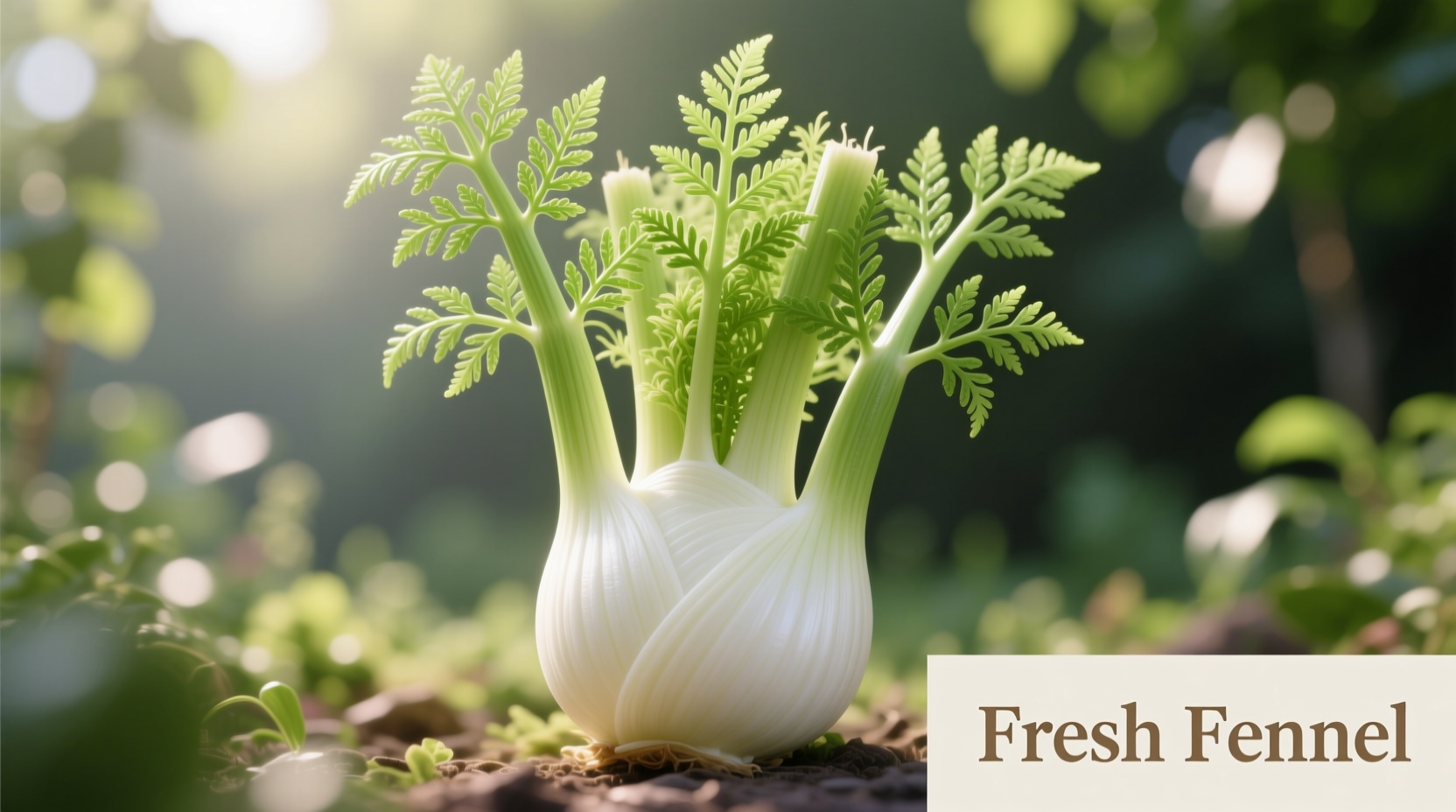 Fresh fennel bulb with feathery fronds