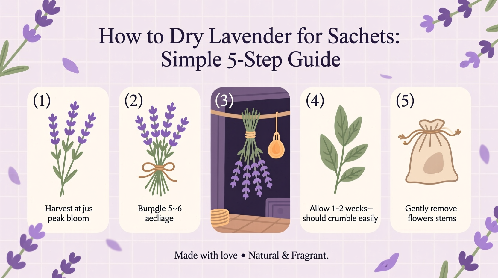how to dry lavender for sachets