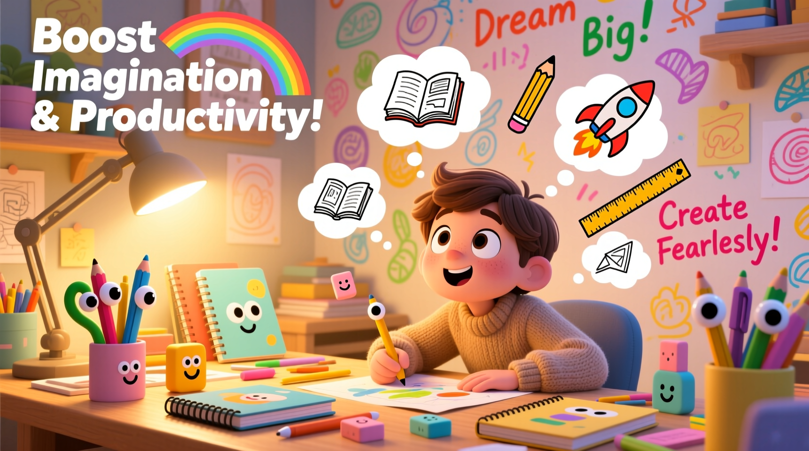 boost imagination and productivity how to encourage creativity using cartoon stationery
