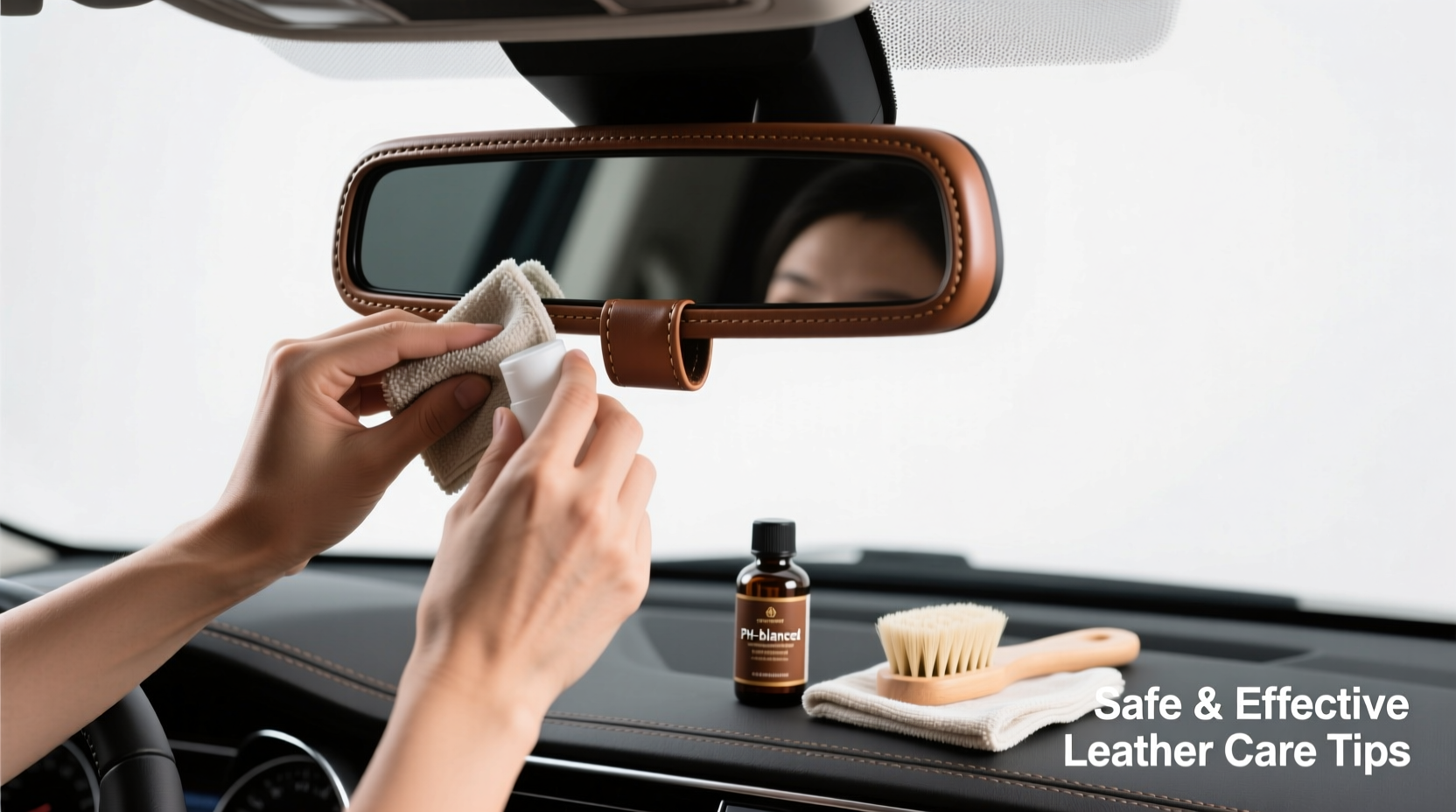 effective methods to clean and maintain leather car rearview mirror decorations safely
