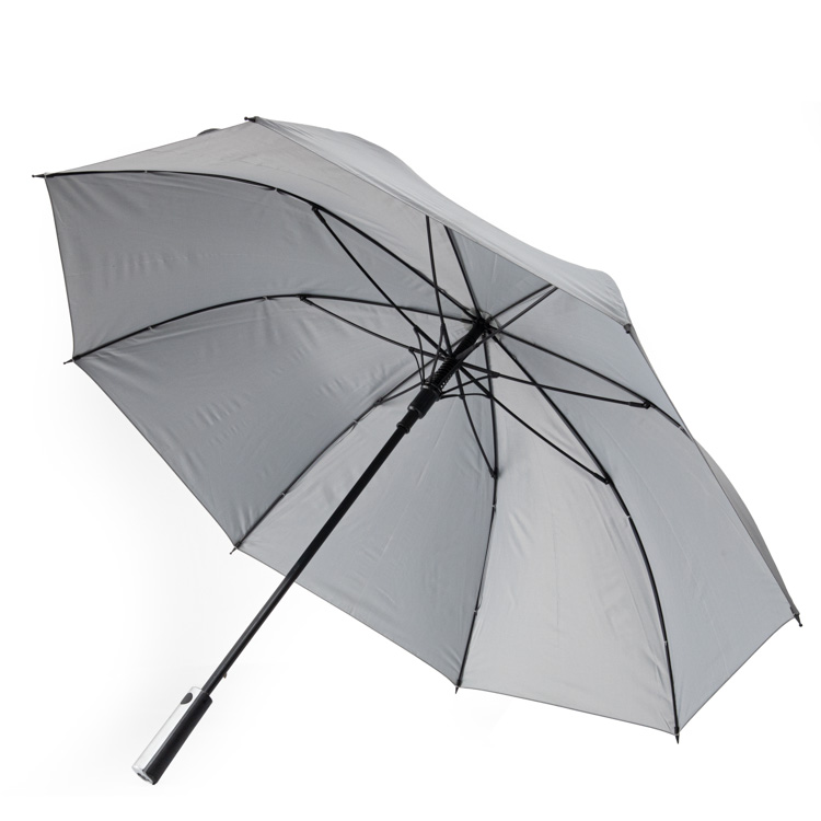 27英寸灰色高尔夫大小反映织物商标打印自动打开时装设计高尔夫大伞