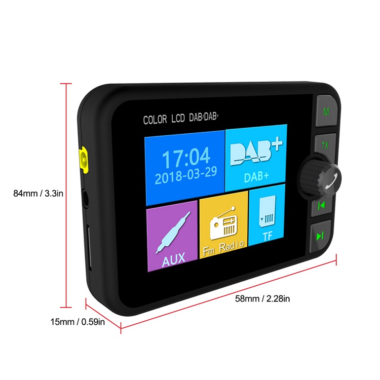 Hodozzy DAB Digitale Auto Radio Adapter met Antenne - USB 2.0 Universal Modul voor Android