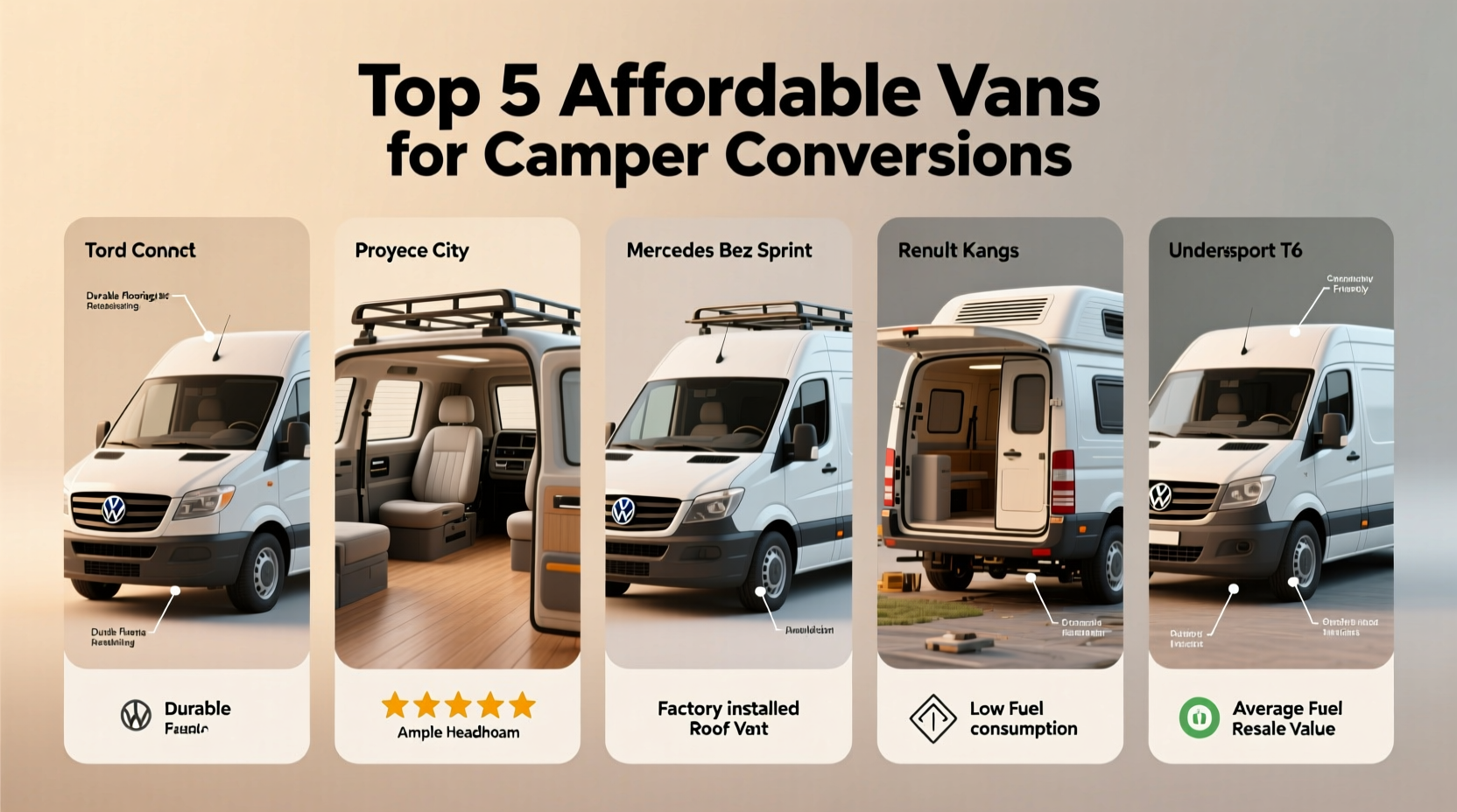 affordable options for the best van to convert into a camper