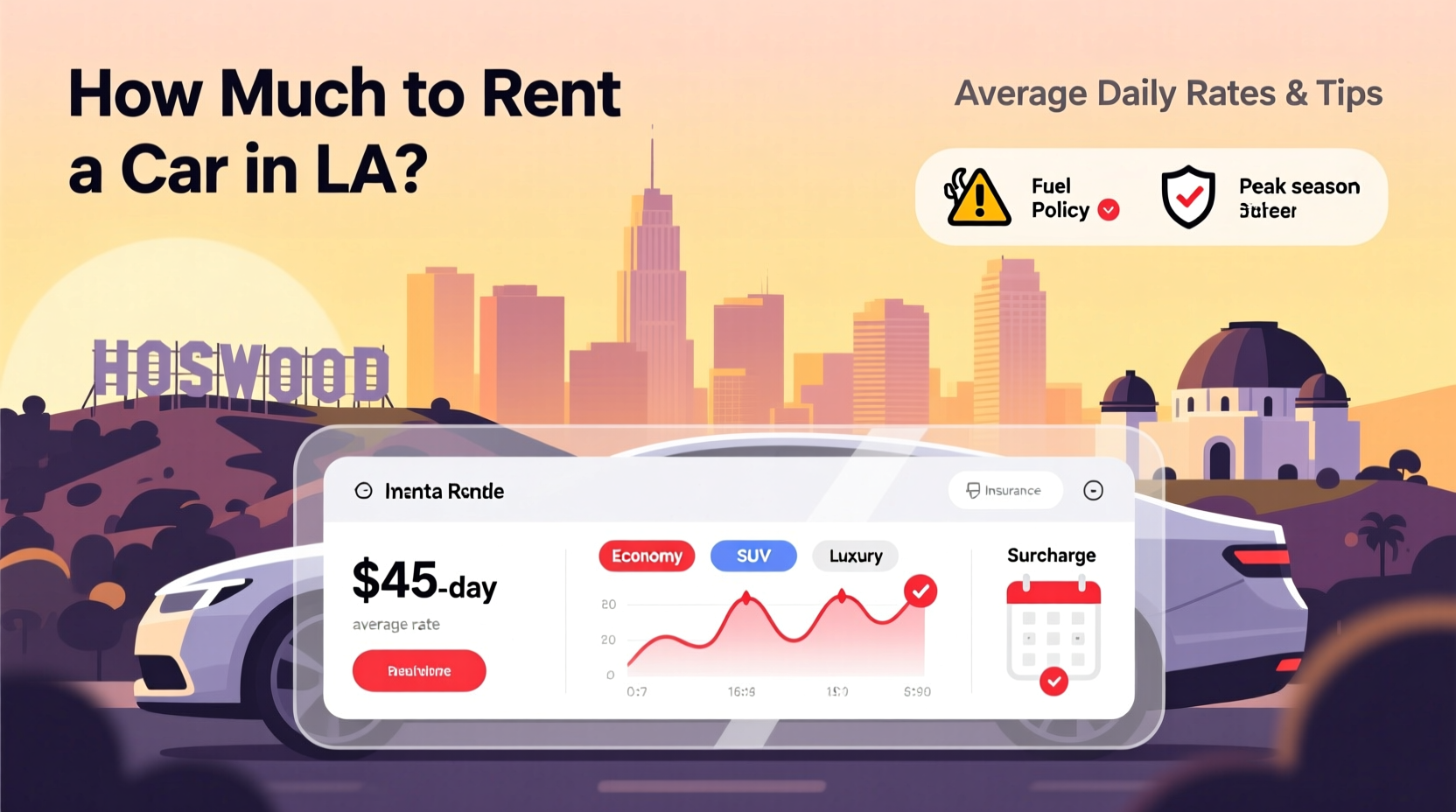 how much to rent a car in la